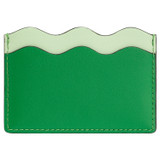 Back product shot of the Oroton Ric Rac Credit Card Sleeve in Jewel Green/Dark Sea Spray and Smooth Leather for Women