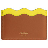 Front product shot of the Oroton Ric Rac Credit Card Sleeve in Amber/Daisy and Smooth leather for Women