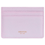 Front product shot of the Oroton Jemima Card Holder in Orchid and Pebble leather for Women