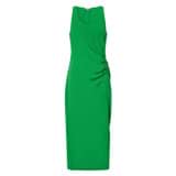Front product shot of the Oroton Jewel Green Midi Dress in Jewel Green and 100% silk for Women