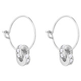 Front product shot of the Oroton Leighton Mini Hoops in Silver and Brass for Women