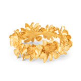 Front product shot of the Oroton Peony Cuff in Worn Gold and Brass for Women