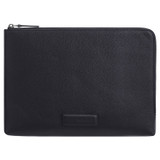 Front product shot of the Oroton Ethan Pebble 13" Laptop Sleeve in Dark Navy and Pebble leather for Men