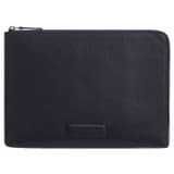 Front product shot of the Oroton Ethan Pebble 13" Laptop Sleeve in Dark Navy and Pebble leather for Men