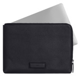 Front product shot of the Oroton Ethan Pebble 13" Laptop Sleeve in Dark Navy and Pebble leather for Men