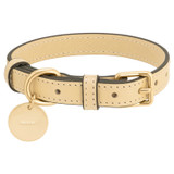 Front product shot of the Oroton Archer Dog Collar in Natural and Smooth leather for Women