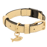 Front product shot of the Oroton Archer Cat Collar in Natural and Smooth leather for Women