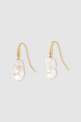 Front product shot of the Oroton Marleigh Earrings in Gold and Baroque freshwater pearl for Women