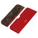 Front product shot of the Oroton Fife Travel Comb in Dark Poppy and Smooth leather for Women
