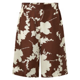 Front product shot of the Oroton Silhouette Print Short in Deep Spice and 100% silk for Women