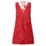 Front product shot of the Oroton Lace Shift Dress in Poppy and 100% polyester for Women