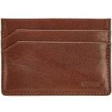 Front product shot of the Oroton Katoomba Credit Card Sleeve in Whiskey and Veg tanned leather for Men