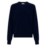 Front product shot of the Oroton Long Sleeve Cashmere Crew Knit in North Sea and 100% Cashmere for Women