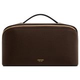 Front product shot of the Oroton Fife Large Beauty Case in Thicket and Pebble leather for Women