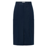 Front product shot of the Oroton Trouser Skirt in North Sea and 100% Cotton for Women