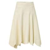 Front product shot of the Oroton Scallop Midi Skirt in Soft Cream and 100% Linen for Women