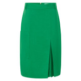 Front product shot of the Oroton A-Line Skirt in Jewel Green and 58% viscose 42% linen for Women