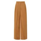 Front product shot of the Oroton Pleat Pant in Toffee and 58% viscose, 42% linen for Women