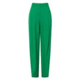 Front product shot of the Oroton Pleat Pant in Jewel Green and 58% viscose, 42% linen for Women