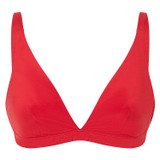 Front product shot of the Oroton Silk Bralette in Poppy and 92% silk, 8% Spandex for Women