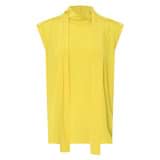 Front product shot of the Oroton Sleeveless High Neck Top in Vivid Yellow and 92% silk, 8% spandex for Women