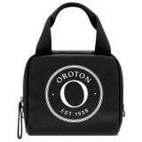 Front product shot of the Oroton KAIA LUNCH BAG in Black and Recycled Canvas With Coating for Women