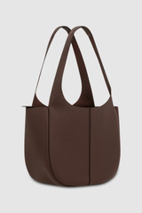 Back product shot of the Oroton Emilia Tote in Bear Brown and Pebble leather for Women