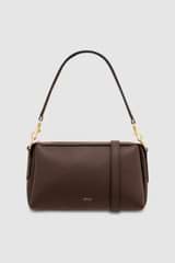 Front product shot of the Oroton Alice Crossbody in Bear Brown and Pebble leather for Women