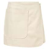 Front product shot of the Oroton Denim Mini Skirt in Cream and 100% Cotton for Women
