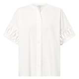 Front product shot of the Oroton Lace Trim Blouse in White and 100% cotton for Women