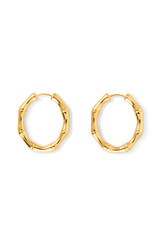 Front product shot of the Oroton Fife Large Hoops in 18K Gold and Sustainably sourced 925 Sterling Silver for Women