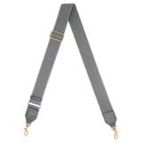 Front product shot of the Oroton Logo Bag Strap in Grey Flannel and Smooth leather and webbing for Women