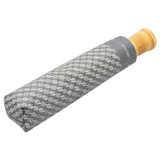 Back product shot of the Oroton Bamboo Small Umbrella in Grey Flannel and Pongee fabric (water resistant) for Women