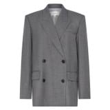 Front product shot of the Oroton Man Style Blazer in Dark Ash and 50% wool, 50% recycled polyester for Women