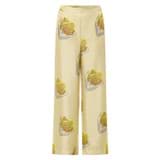 Front product shot of the Oroton Linear Tulip Pj Pant in Fennel and 100% silk for Women