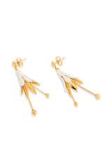Front product shot of the Oroton Lilium Drop Earrings in Gold/Clotted Cream and Brass for Women