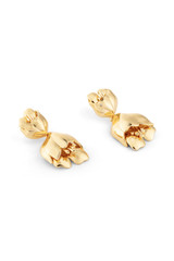 Front product shot of the Oroton Tulip Drop Earrings in Gold and Brass for Women