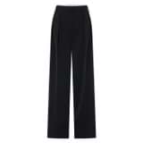 Front product shot of the Oroton Slouch Pant in Black and 53% polyester, 42% virgin wool, 5% elastane for Women