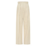 Front product shot of the Oroton Tab Detail Pant in Limestone and 77% cotton, 23% linen for Women