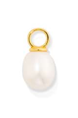Front product shot of the Oroton Bonnie Pearl Charm in Gold/Pearl and Sustainably sourced 925 Sterling Silver for Women