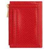 Back product shot of the Oroton Mia Texture 10 Credit Card Mini Zip Wallet in True Red and Textured leather for Women