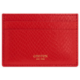 Front product shot of the Oroton Mia Texture Card Sleeve in True Red and Textured leather for Women