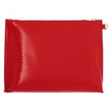 Back product shot of the Oroton Mia Texture Pouch in True Red and Textured leather for Women