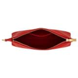 Internal product shot of the Oroton Mia Texture Pouch in True Red and Textured leather for Women
