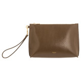 Front product shot of the Oroton Mia Texture Pouch in Wicker and Textured leather for Women