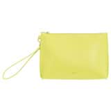 Front product shot of the Oroton Mia Texture Pouch in Sicily Yellow and Textured leather for Women