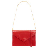 Front product shot of the Oroton Mia Texture Clutch in True Red and Textured leather for Women