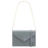 Front product shot of the Oroton Mia Texture Clutch in Grey Flannel and Textured leather for Women