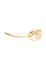 Front product shot of the Oroton Tulip Brooch in Gold and Brass for Women