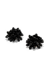 Front product shot of the Oroton Floret Earrings in Black and Brass for Women